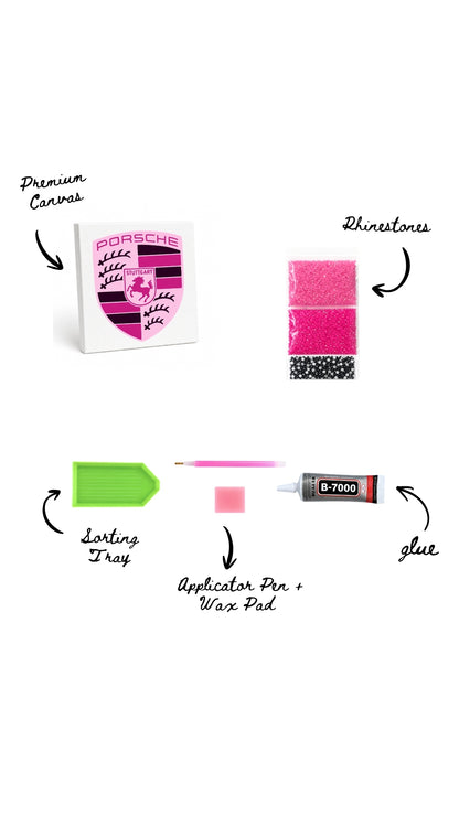 Pink Porsche Bedazzle Kit